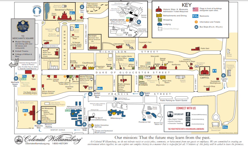 Colonial Williamsburg Map