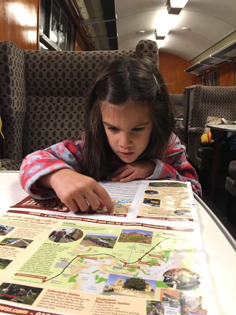 Inside train carriage